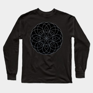 Black Geometric Pattern Long Sleeve T-Shirt